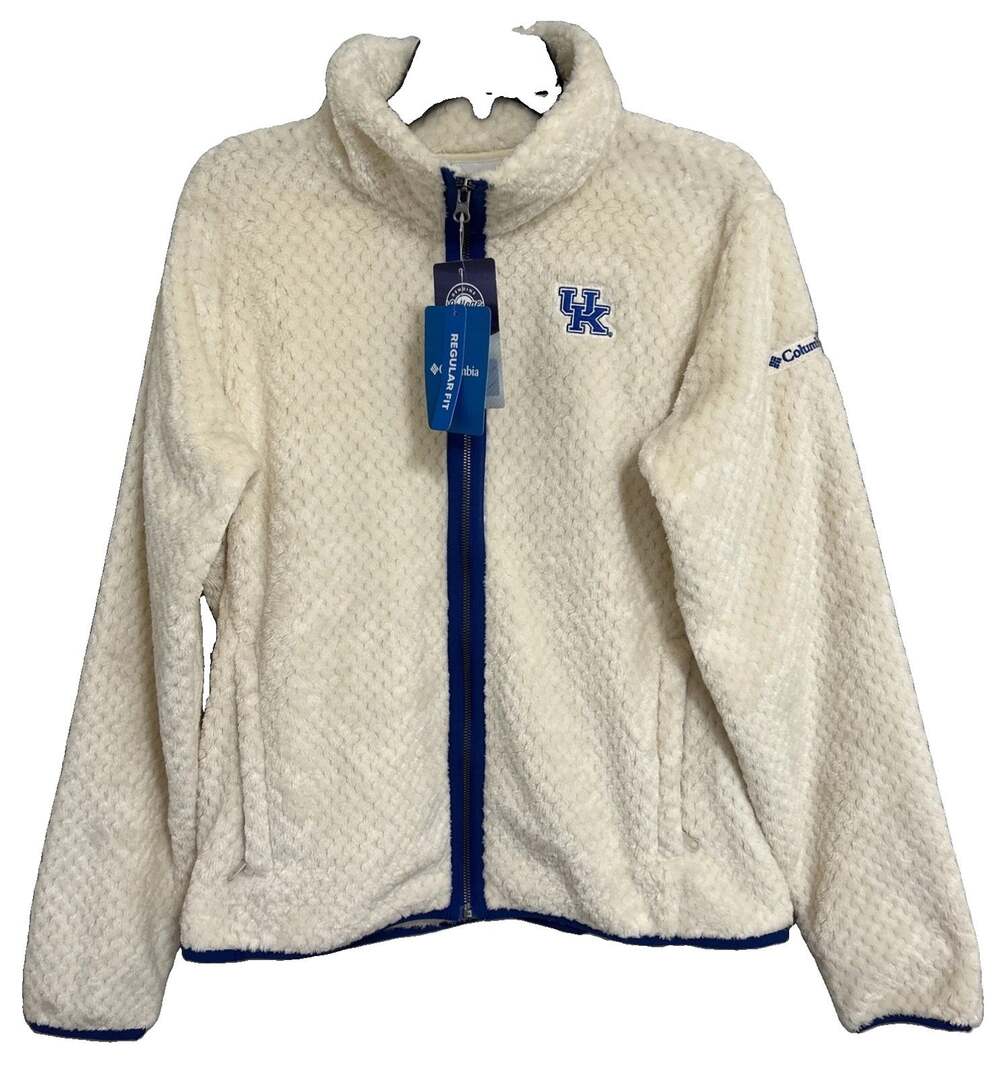 UK University Of Kentucky X Columbia Fire Side II Sherpa Zip Jacket Womens Sz L!